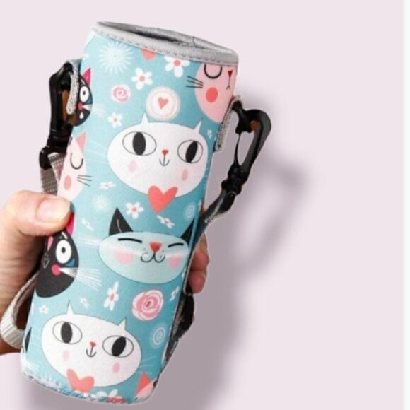 Kitty Cats Print Design Water Bottle Cover - Picture 6 of 6